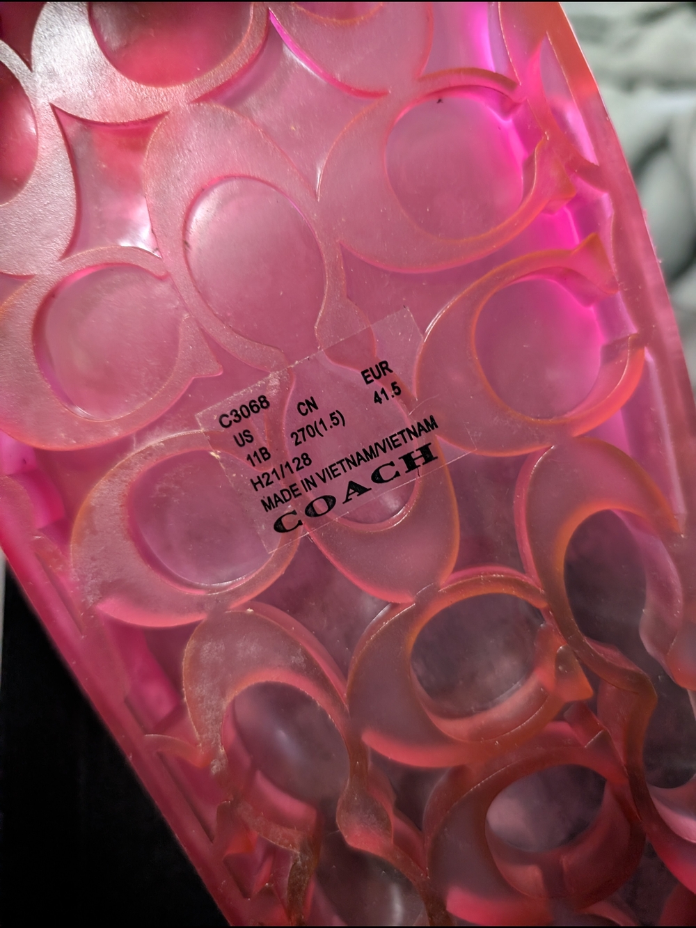 Coach Pink Translucent Jelly Slide Sandals - Picture 3 of 4